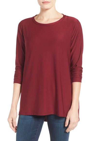 Women's Bobeau Butter High/low Top - Burgundy