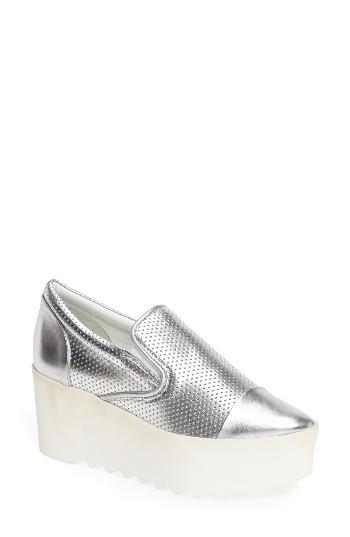 Women's Kendall + Kylie Tanya 4 Platform Wedge Slip-on .5 M - Metallic