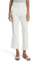 Women's Veronica Beard Allegra Stripe Lace-up Pants - Ivory