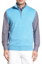 Men's Bobby Jones Quarter Zip Wool Sweater Vest - Blue/green