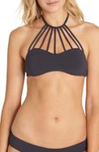 Women's Billabong Sol Searcher High Neck Bikini Top - Black