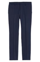 Men's Boss Ben Flat Front Solid Wool Trousers R - Blue