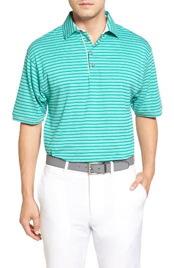 Men's Bobby Jones Liquid Cotton Bird's Eye Stripe Polo - Green
