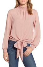 Women's 1.state Smock Neck Tie Waist Blouse, Size - Pink