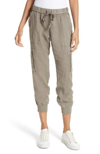 Women's Joie Florimel Crop Linen Jogger Pants - Beige