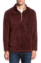 Men's True Grit Pebble Pile Faux Fur Half Zip Pullover - Red