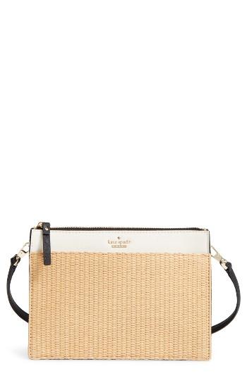 Kate Spade New York Cameron Street - Clarise Raffia & Leather Shoulder Bag - Beige
