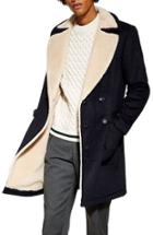 Men's Topman Faux Shearling Lined Jacket - Blue