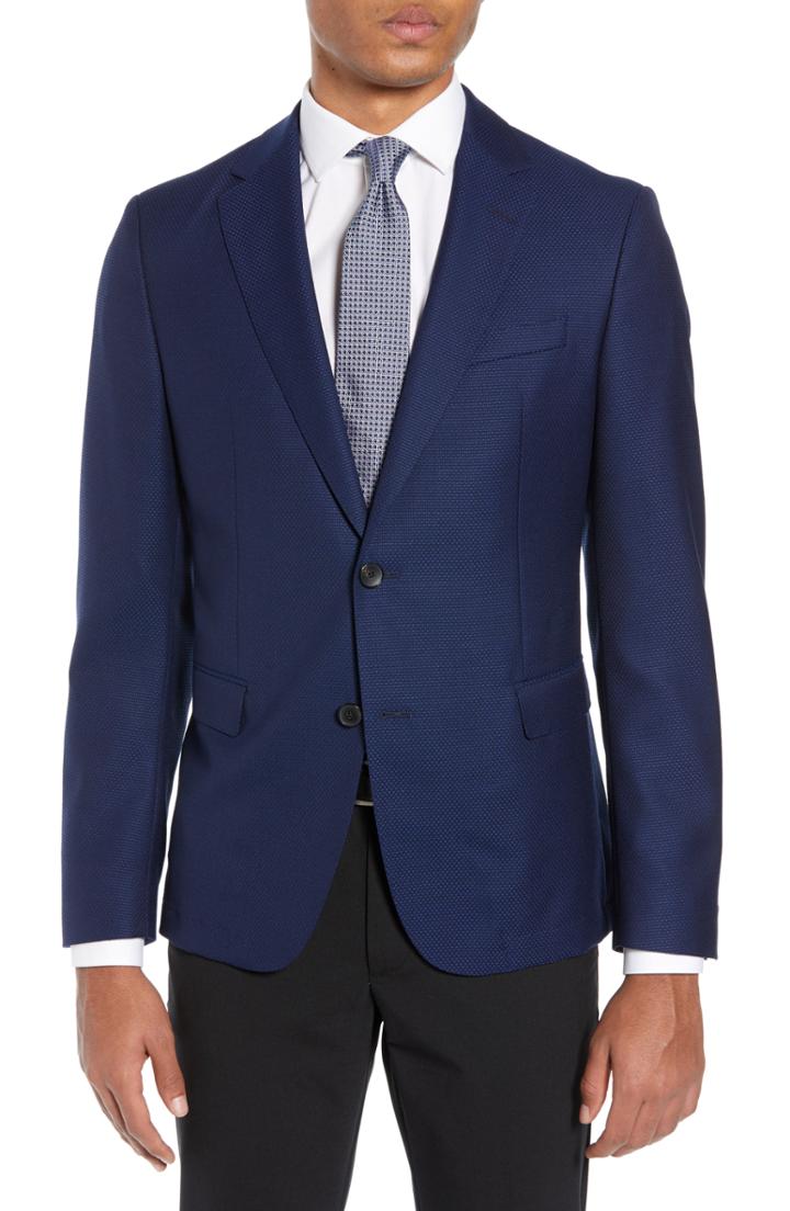 Men's Hugo Nobis Trim Fit Wool Blazer S - Blue