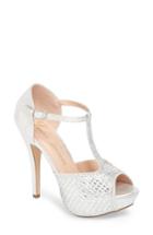 Women's Lauren Lorraine Vivian 4 Crystal Embellished Sandal .5 M - Metallic
