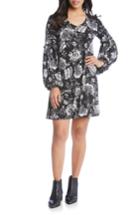 Women's Karen Kane Smocked Sleeve Shift Dress - Black