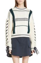 Women's Carven Cable Knit Merino Wool & Alpaca Sweater - Ivory