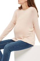 Women's Topshop Tie Back Maternity Sweater Us (fits Like 0-2) - Beige