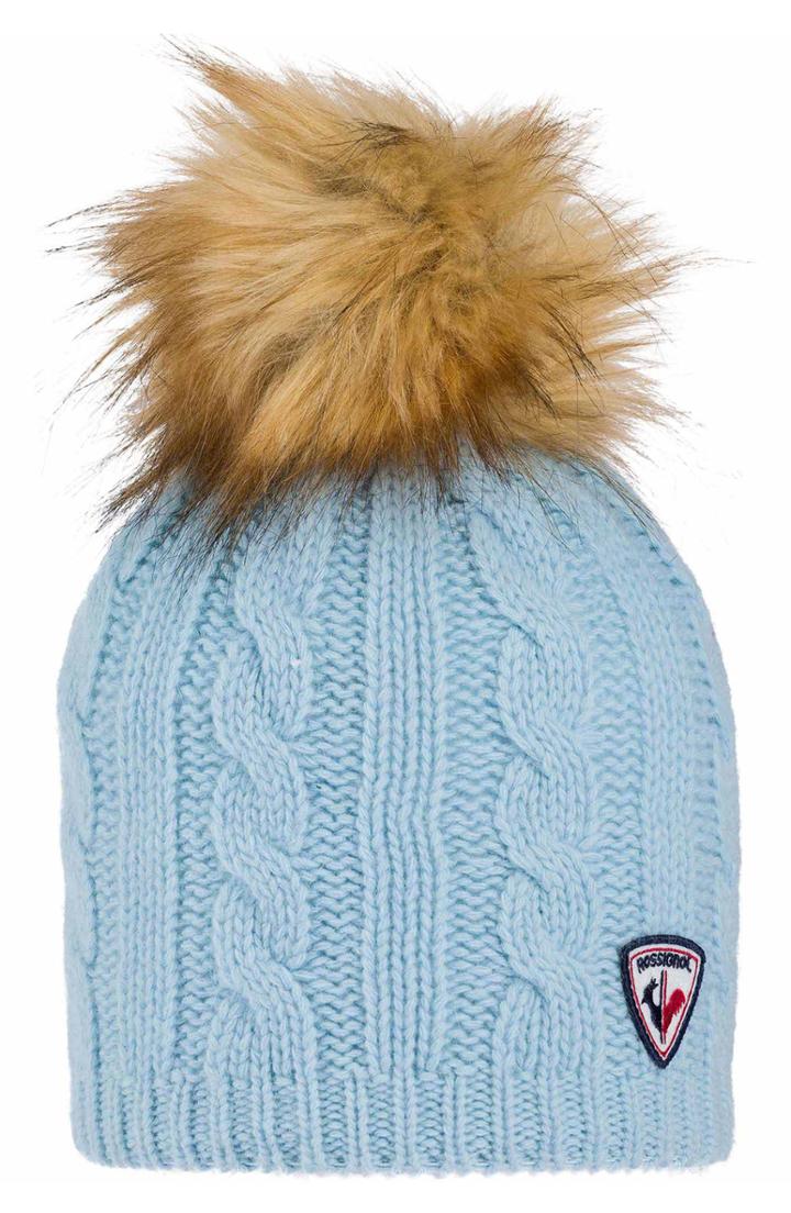 Women's Rossignol Amala Beanie With Faux Fur Pom - Blue/green