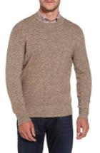 Men's David Donahue Tweed Crewneck Sweater - Beige