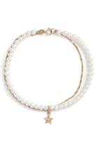 Women's Poppy Finch Pave Diamond & Pearl Chain Bracelet