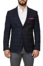 Men's Maceoo Textured Plaid Sport Coat (l) - Grey