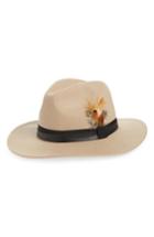 Women's Treasure & Bond Feather Trim Panama Hat - Beige