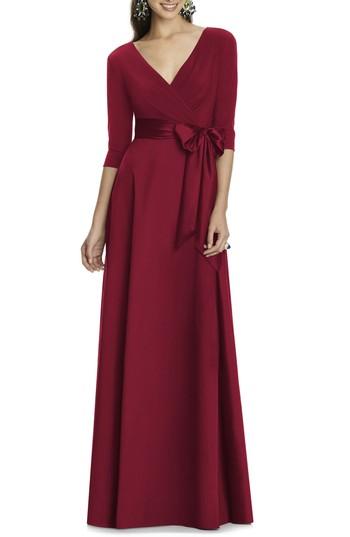 Women's Alfred Sung Jersey Bodice A-line Gown - Burgundy