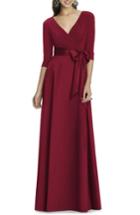 Women's Alfred Sung Jersey Bodice A-line Gown - Burgundy