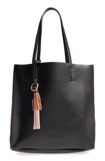 Shiraleah Tate Tassel Faux Leather Tote - Black