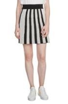 Women's Maje Jasper Stripe Jacquard Miniskirt - Black