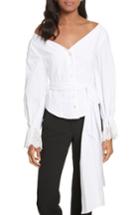 Women's Rebecca Taylor Eyelet Sleeve Poplin Top - White