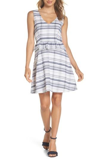 Women's Heartloom Aubrey Plaid Fit & Flare Dress - White