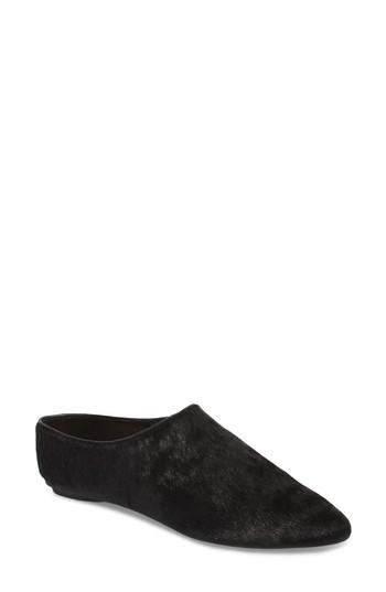 Women's Taryn Rose Elene Genuine Calf Hair Flat M - Black