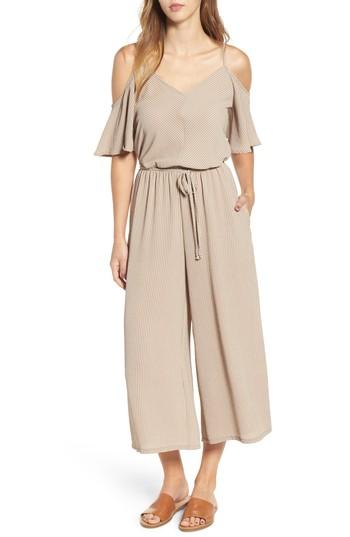 Women's Mimi Chica Cold Shoulder Crop Jumpsuit