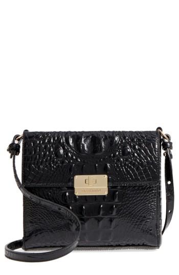 Brahmin Melbourne Manhattan Croc Embossed Leather Crossbody Bag -