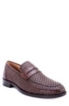 Men's Robert Graham Forster Woven Penny Loafer M - Brown