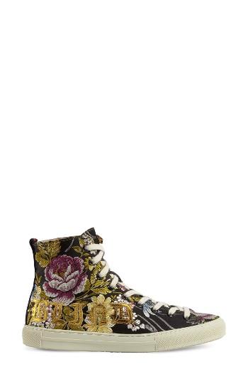 Women's Gucci Floral High Top Sneaker Us / 39eu - Black