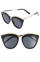 Women's Le Specs Eye Slay 52mm Cat Eye Sunglasses - Black
