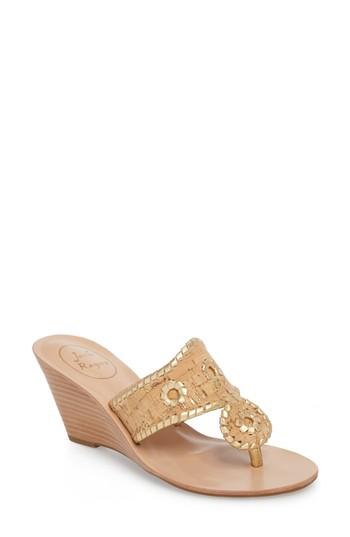 Women's Jack Rogers Wedge Sandal M - Metallic