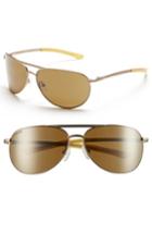 Women's Smith 'serpico Slim' 60mm Polarized Aviator Sunglasses - Matte Desert/ Polar Brown