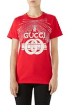 Women's Gucci Embellished Logo Tee, Size - Red