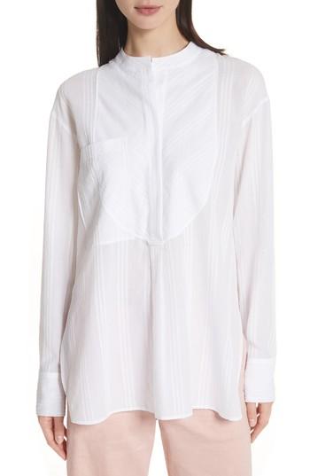 Women's Theory Modern Bib Blouse - White