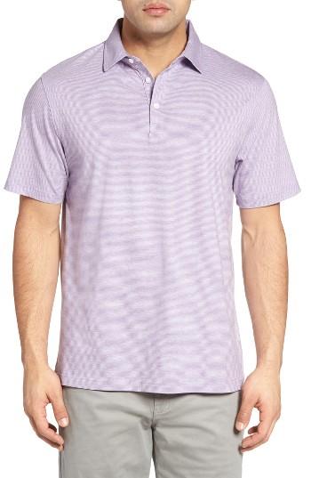 Men's Peter Millar Crown Stripe Polo - Purple