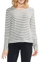 Women's Vince Camuto Mixed Media Pique Bar Stripe Sweater - Black