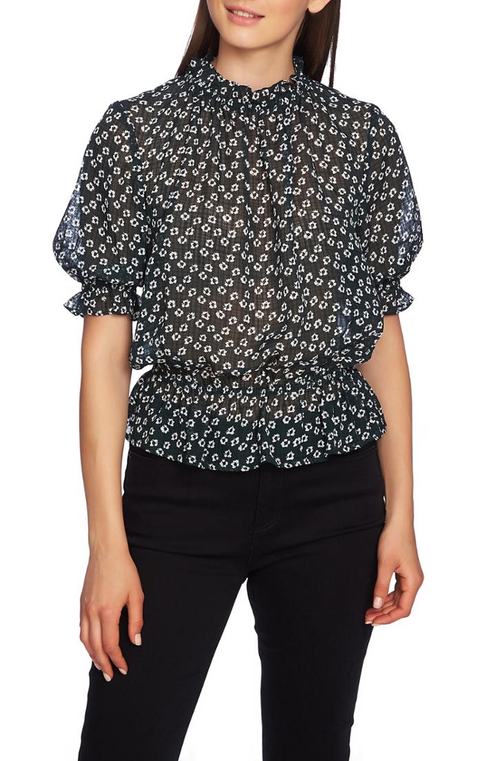 Women's 1.state Floral Blouse - Green