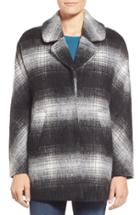 Women's Sam Edelman 'erin' Blurry Plaid Coat - Black