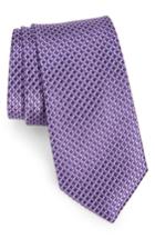 Men's Calibrate Lisgar Grid Silk Tie, Size - Purple