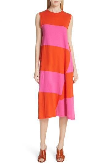 Women's Elizabeth And James Dove Asymmetrical Stripe Dress - Orange