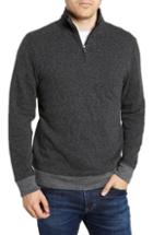 Men's Faherty Dual Knit Regular Fit Quarter Zip Pullover - Black