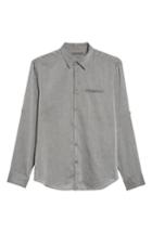 Men's John Varvatos Slim Fit Roller Long Sleeve Shirt, Size - Grey
