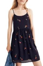 Women's Madewell Embroidered Babydoll Camisole Dress, Size - Blue