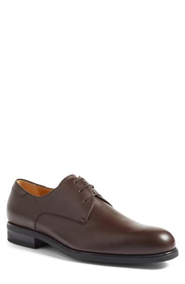 Men's A. Testoni Plain Toe Derby M - Brown