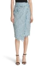 Women's Milly Tweed Wrap Skirt - Blue