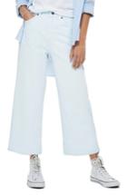 Women's Topshop Pale Blue Crop Wide Leg Jeans X 30 - Blue